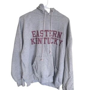 Vintage Jansport Gray Eastern Kentucky Hoodie Sweatshirt Adult Size Large